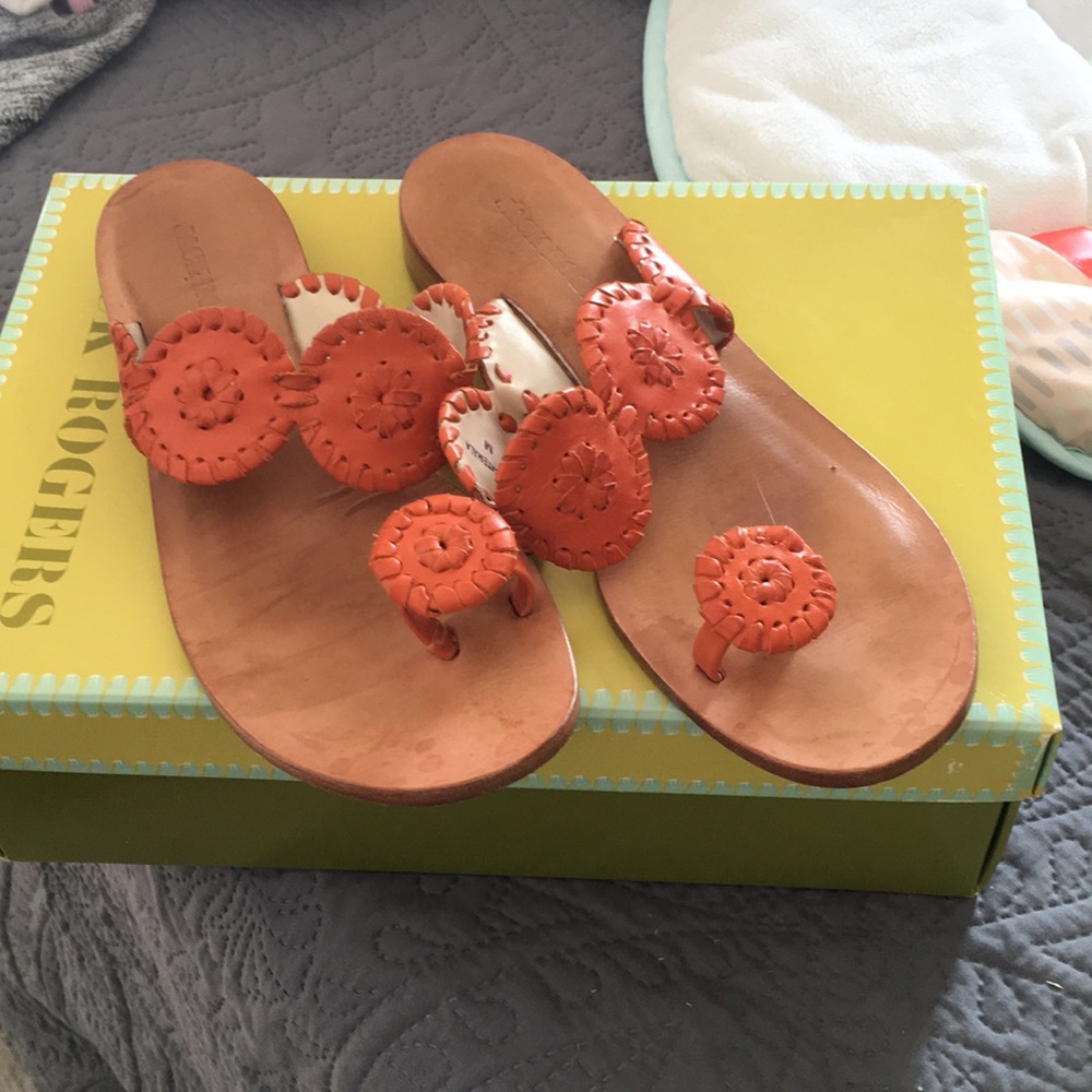 Jack Rogers Sante Fe Orange one toe sandal